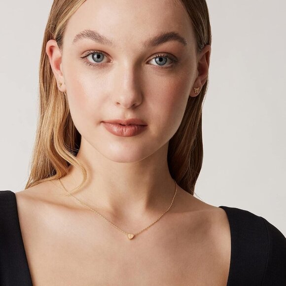 14K Gold Plated Tiny Heart Necklace | Dainty Necklace for Women | Personalized L - Picture 4 of 5